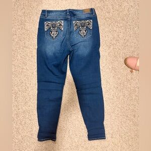 Embroidered Blue Women's Jeans